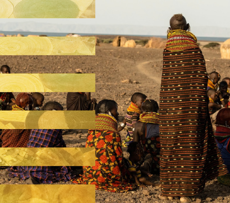Group of Maasai people sitting in circle
