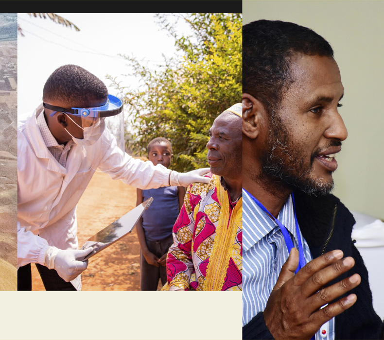 Collage of men in Africa